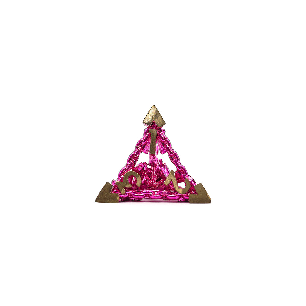 Pink and Gold Imprisoned Dragon Core DND Dice Set